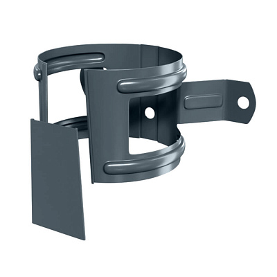 Держатель трубы водостока d100 на дерево RAL 7024 Серый Графит металлический