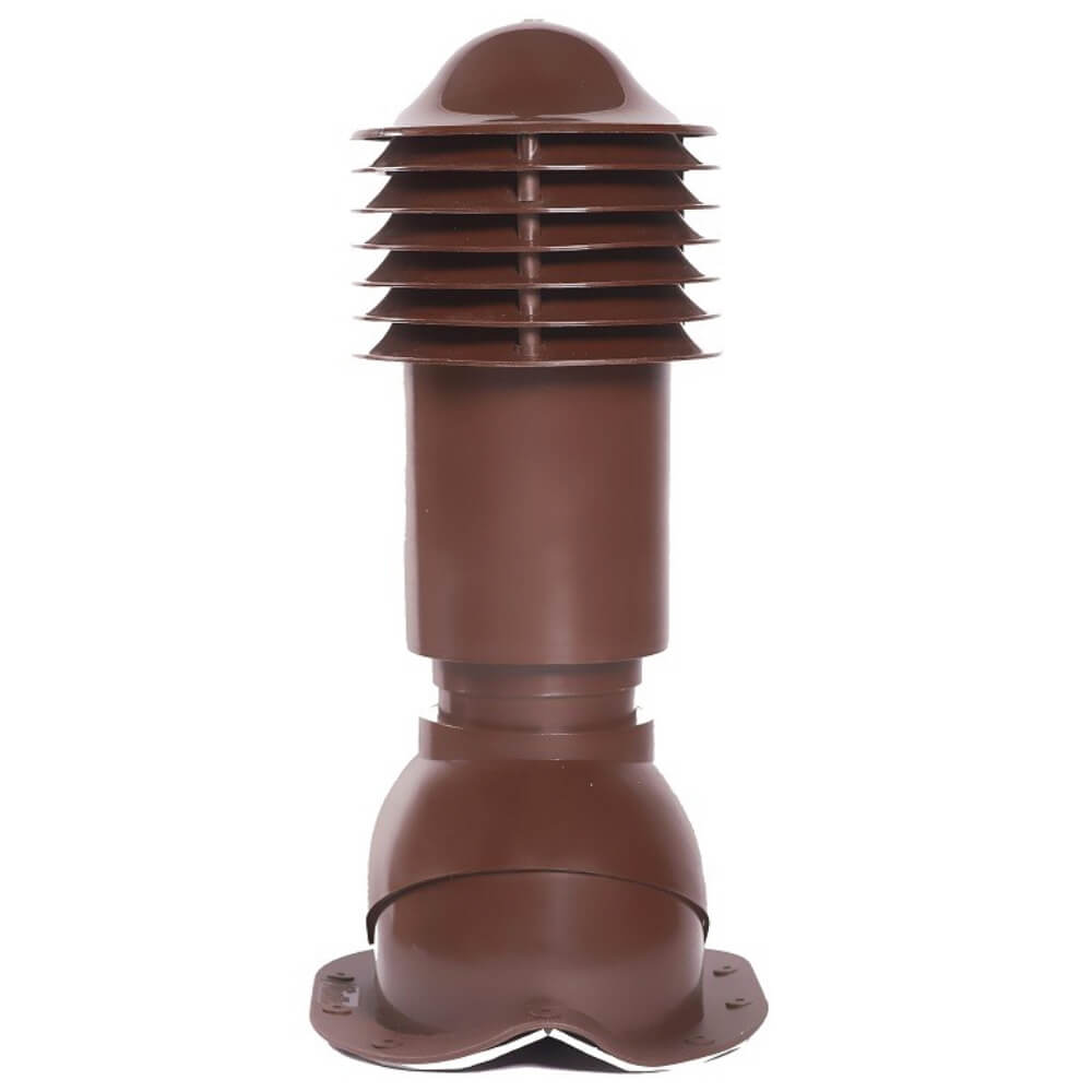 Труба вентиляционная VIOTTO d110мм h550мм для металлочерепицы RAL8017 коричневая вид спереди