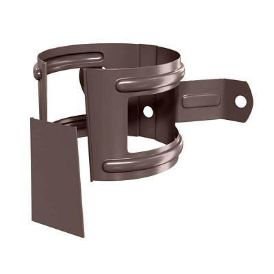 Держатель трубы водостока d100мм на дерево RAL 8017 Коричневый металлический фото Центр Металлокровли