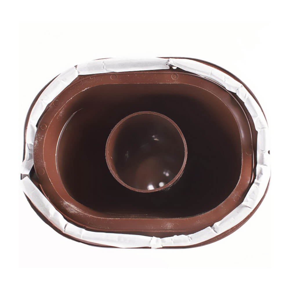 Труба вентиляционная VIOTTO d110мм h550мм для металлочерепицы RAL8017 коричневая вид снизу