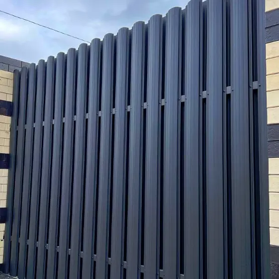 Забор из штакетника Полукруглого RAL9005 МАТТЕ Черный матовый двусторонний