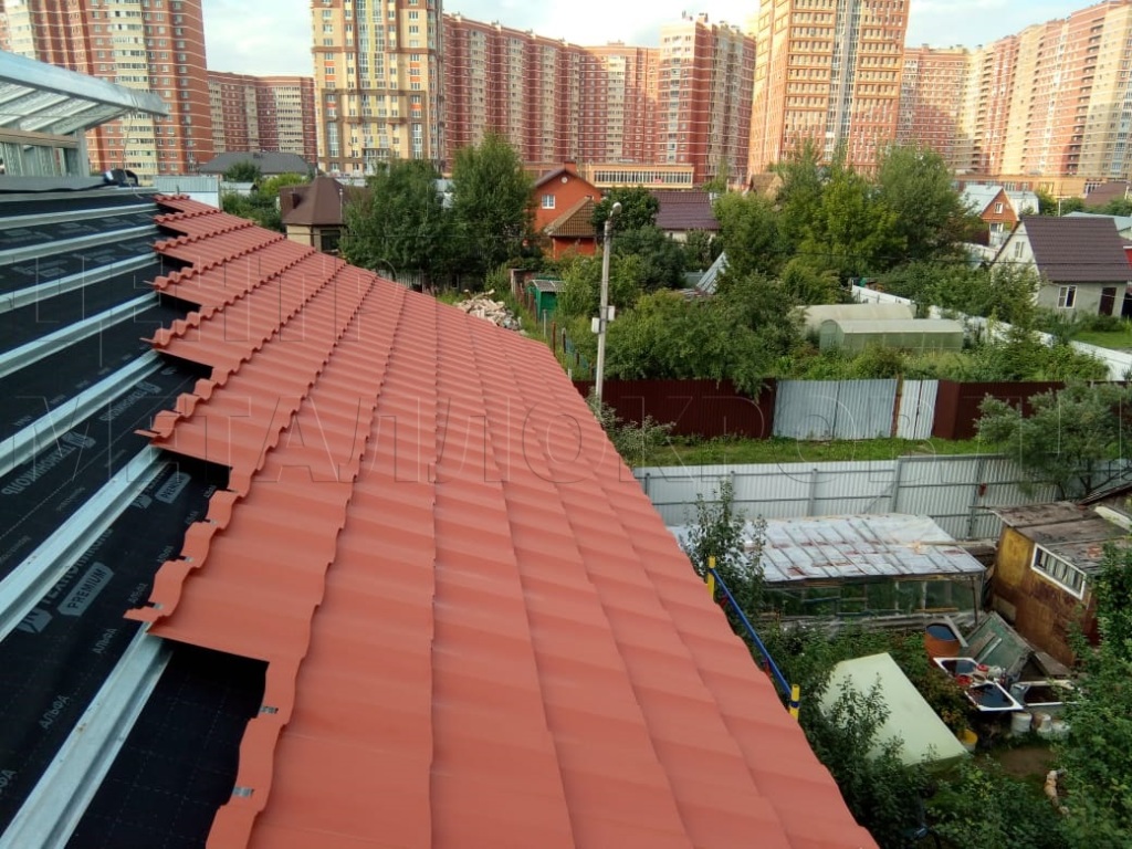 Металлочерепица Геркулес 8004 терракотовый Стальной Бархат от Центра Металокровли в Актау