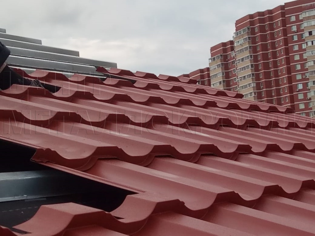 Металлочерепица Геркулес 8004 терракотовый Стальной Бархат от Центра Металлокровли в Актау