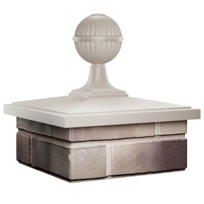 Колпак БонаМоно Бежевый с шаром на столб 1.5х1.5 кирпича фото 2