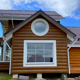 Металлосайдинг Бревно Рубленое 4D под дерево Орех 3D Printech