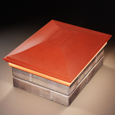 Колпак Монблан Красный с подсветкой на столб 2х1.5 кирпича фото 2