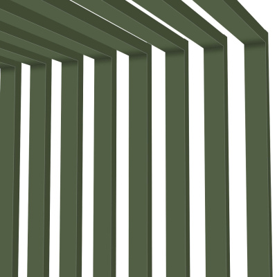 Декоративная рейка металлическая RAL6002 Зеленый Лист на стенах и потолке в сборе